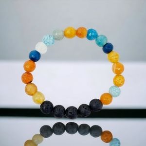 NWT Colorful Dragon Agate Diffuser Bracelet